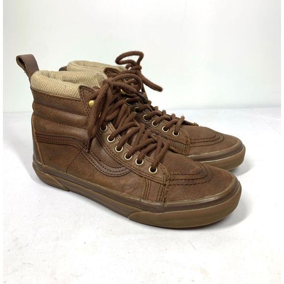 Vans Other - Vans SK8 HI MTE Unisex Brown Leather Ankle Boots Women 9 Mens 7.5. RARE